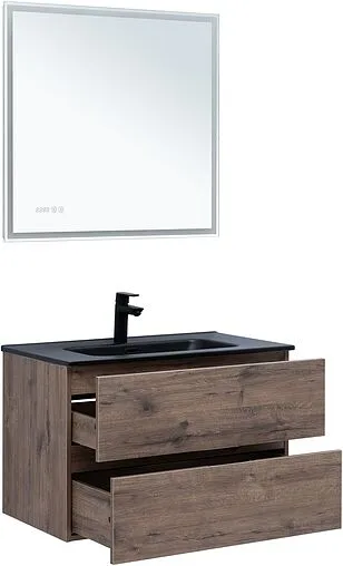 Тумба под умывальник подвесная Aquanet Алвита New 80 дуб веллингтон/табак 00334186