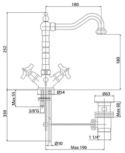 Смеситель для раковины Cezares Lord бронза LORD-LS2-02 Смеситель для раковины Cezares Lord бронза LORD-LS2-02, 2