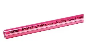 Труба сшитый полиэтилен Rehau Rautitan pink 25 x 3.5 мм PE-Xa EVAL штанга 6м 11360621006, 1
