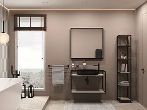 Зеркало с подсветкой Allen Brau Liberty 85x80 чёрный браш 1.330014.BB, 5