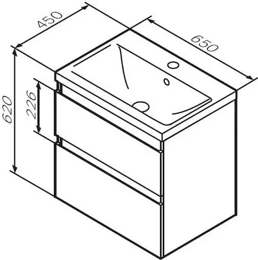 Тумба под умывальник подвесная Am.Pm X-Joy 65 белый/светлое дерево M85AFHX0652WG