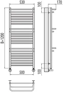 Полотенцесушитель водяной лесенка Terminus Орион П22 500х1200 полированная сталь 4670078529763, 2