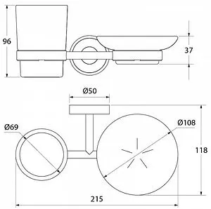 Стакан с мыльницей IDDIS Calipso хром CALMBG0i57 Стакан с мыльницей IDDIS Calipso хром CALMBG0i57, 2