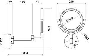 Косметическое зеркало Aquatek хром AQ4915CR, 2