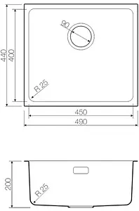 Мойка кухонная Omoikiri Tadzava 49-U/I-IN нержавеющая сталь 4993074 Мойка кухонная Omoikiri Tadzava 49-U/I-IN нержавеющая сталь 4993074, 2