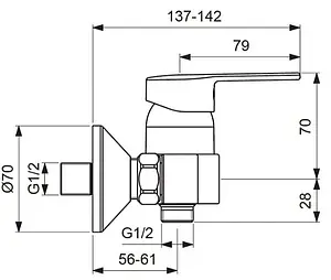 Смеситель для душа Vidima Logik хром BA278AA, 2