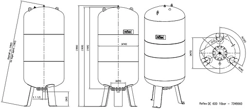 Гидроаккумулятор Reflex DE 600л 16 бар 7348660