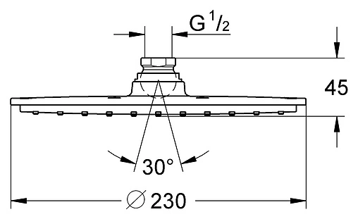 Лейка верхнего душа Grohe Rainshower Allure 230 хром 27479000