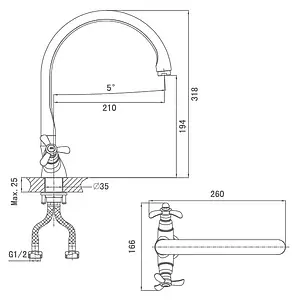 Смеситель для кухни D&K Documenta Hessen хром DA1212401 Смеситель для кухни D&K Documenta Hessen хром DA1212401, 2