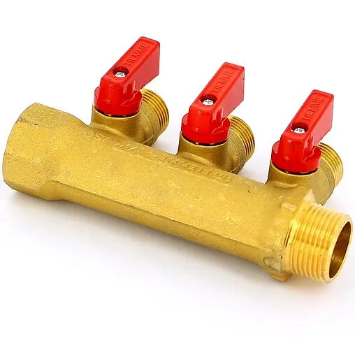 Коллектор запорный проходной 3 отвода ¾&quot;в/н x ½&quot;к Tiemme NINO 1820001