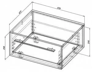 Тумба подкатная Aquanet Нота 58 светлый дуб 00170745 Тумба подкатная Aquanet Нота 58 светлый дуб 00170745, 2