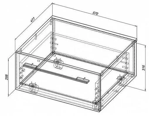 Тумба подкатная Aquanet Нота 58 светлый дуб 00170745