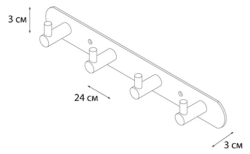 Планка с 4-мя крючками Fixsen Hotel хром FX-31005-4