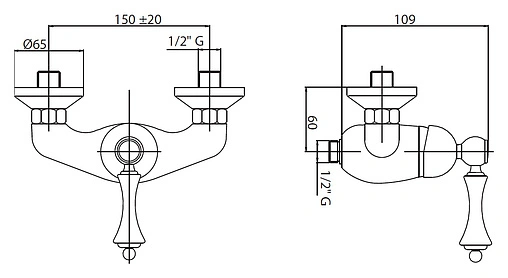 Смеситель для душа Cezares Margot бронза MARGOT-DM-02-M