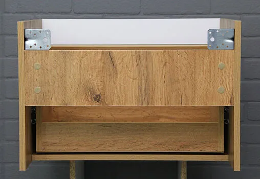 Тумба под умывальник подвесной Айсберг Ева 60 белый/дуб вотан DA5906T