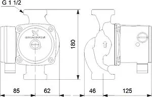 Насос циркуляционный Grundfos UPS 25-80 N 180 95906439 Насос циркуляционный Grundfos UPS 25-80 N 180 95906439, 5