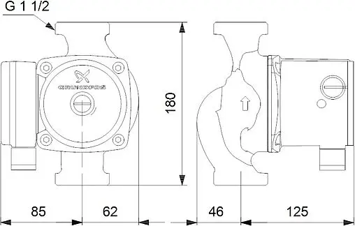 Насос циркуляционный Grundfos UPS 25-80 N 180 95906439 Насос циркуляционный Grundfos UPS 25-80 N 180 95906439