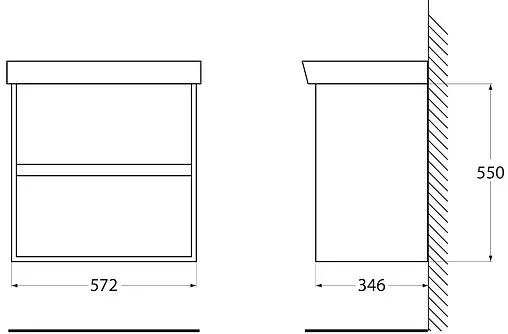 Тумба под умывальник подвесная BelBagno NEON 60 Pino Bianco NEON-600-2C-SO-PB