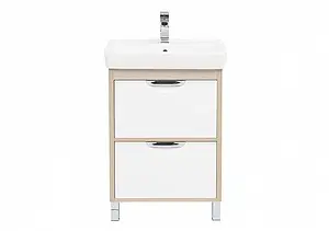 Тумба-умывальник напольная Aquanet Гретта 60 New белый/светлый дуб 00239400+00185551 Тумба-умывальник напольная Aquanet Гретта 60 New белый/светлый дуб 00239400+00185551, 4