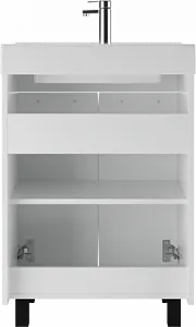 Тумба-умывальник напольный Айсберг Контраст 60 белый DA2709T+4607152361674, 5