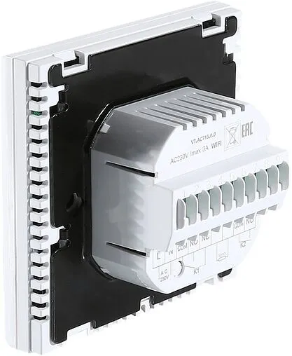 Проводной комнатный терморегулятор двухконтурный Wi-Fi 230В Valtec белый VT.AC713.0.0