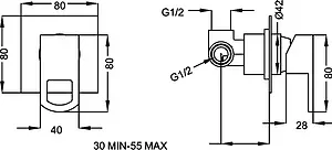 Смеситель для душа скрытого монтажа Cezares Levico хром LEVICO-DIM-01-Cr Смеситель для душа скрытого монтажа Cezares Levico хром LEVICO-DIM-01-Cr, 2
