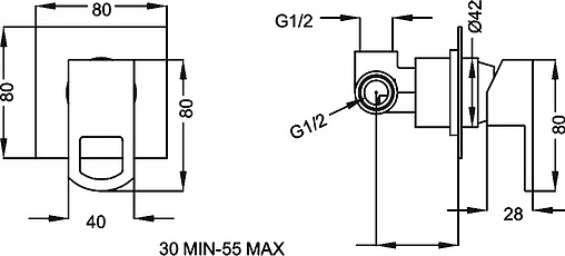 Смеситель для душа скрытого монтажа Cezares Levico хром LEVICO-DIM-01-Cr