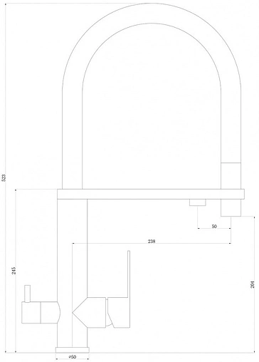 Смеситель для кухни с подключением к фильтру и выдвижным изливом Swedbe Selene Plus нержавеющая сталь/белый 8441