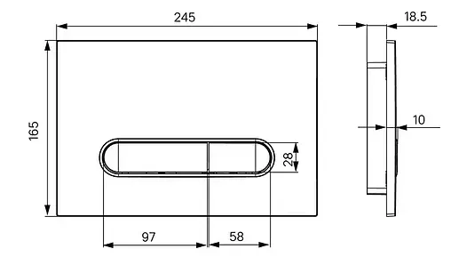 Клавиша смыва для унитаза IDDIS Unifix UNI01WBi77 кнопки/черный, рамка/белый