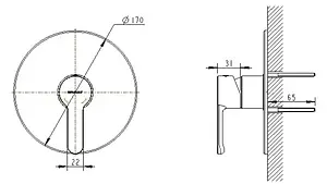 Смеситель для душа скрытого монтажа Bravat Stream хром PB83783CP-ENG Смеситель для душа скрытого монтажа Bravat Stream хром PB83783CP-ENG, 2