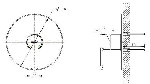 Смеситель для душа скрытого монтажа Bravat Stream хром PB83783CP-ENG