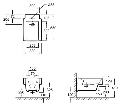 Биде подвесное Jacob Delafon Terrace белый EMA0002-00