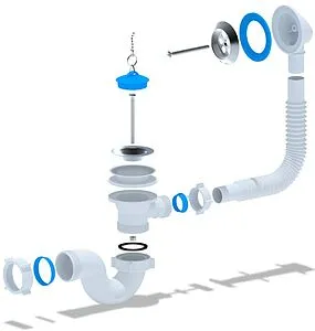 Слив-перелив для ванны Ани Пласт хром E150, 3