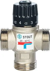 Трехходовой термостатический смесительный клапан 1" +20...+43°С Kvs 1.6 Stout SVM-0020-164325 Трехходовой термостатический смесительный клапан 1" +20...+43°С Kvs 1.6 Stout SVM-0020-164325, 3