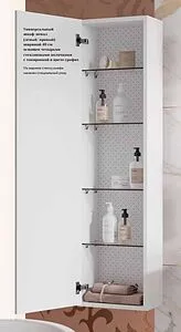 Шкаф-пенал подвесной Clarberg Elegance П4м/GL белый с золотым узором EL0504GL Шкаф-пенал подвесной Clarberg Elegance П4м/GL белый с золотым узором EL0504GL, 4