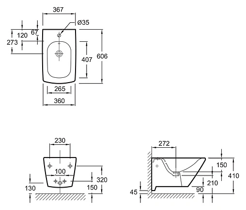 Биде подвесное Jacob Delafon Escale белый E1298-00 Биде подвесное Jacob Delafon Escale белый E1298-00