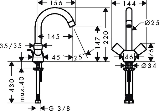 Смеситель для раковины Hansgrohe Logis 150 хром 71222000