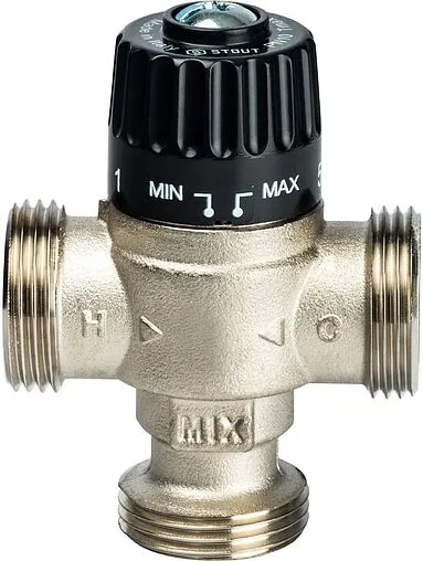 Трехходовой термостатический смесительный клапан 1&quot; +30...+65°С Kvs 1.8 Stout SVM-0025-186525