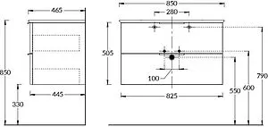 Тумба-умывальник подвесная Kerama Marazzi Piano Forte 85 дымчатый вяз PI.F.85\OLM+PI.wb.85 Тумба-умывальник подвесная Kerama Marazzi Piano Forte 85 дымчатый вяз PI.F.85\OLM+PI.wb.85, 2