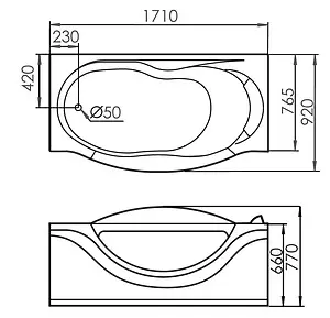 Ванна акриловая Gemy 171x92 L G9072 C L, 2