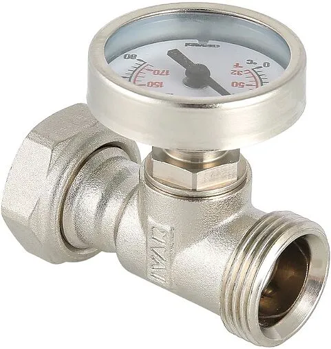 Тройник коллекторный с термометром (0-80°С) ¾&quot;ек x ¾&quot;ек Valtec VT.4615.0.0