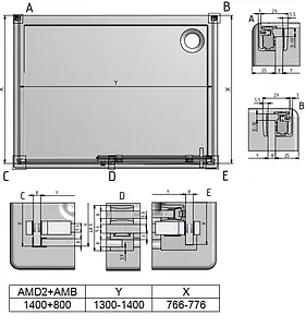 Душевое ограждение 1400x800мм прозрачное стекло Roltechnik Ambient Line AMB+AMD2+AMB/800*1400*800 621-8000000-00-02+620-1400000-00-02+621-8000000-00-02 Душевое ограждение 1400x800мм прозрачное стекло Roltechnik Ambient Line AMB+AMD2+AMB/800*1400*800 621-8000000-00-02+620-1400000-00-02+621-8000000-00-02, 2
