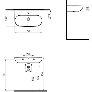 Раковина Bien Vokha 70 черный матовый MDLS07001FD1B7000 Раковина Bien Vokha 70 черный матовый MDLS07001FD1B7000, 2