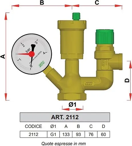 Группа безопасности котла 1&quot; 3 бар Far FA 2112
