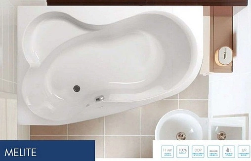 Ванна акриловая Vagnerplast Melite 160x105 L VPBA163MEL3LX-04