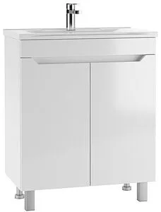 Тумба под умывальник напольный Домино Optima 65 белый глянец DO1905T, 1
