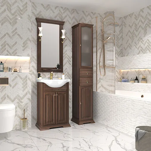 Тумба под умывальник напольная Opadiris Риспекто 55 орех антикварный 00-00007073