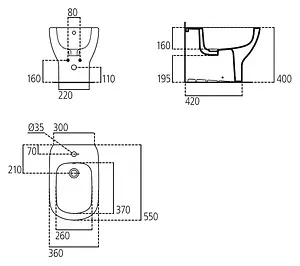 Биде напольное Ideal Standard Tesi белый T354001 Биде напольное Ideal Standard Tesi белый T354001, 2