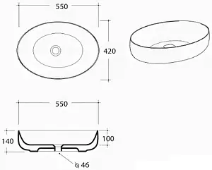 Раковина Olympia Metamorfosi 55 белый MET4206001, 2