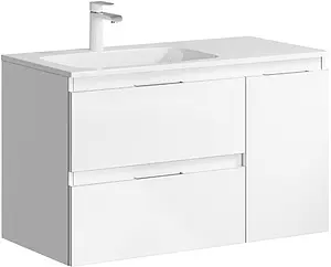 Тумба-умывальник подвесная Aqwella Accent 90 белый ACC0109LW+Mal.09.04.D-L Тумба-умывальник подвесная Aqwella Accent 90 белый ACC0109LW+Mal.09.04.D-L, 1